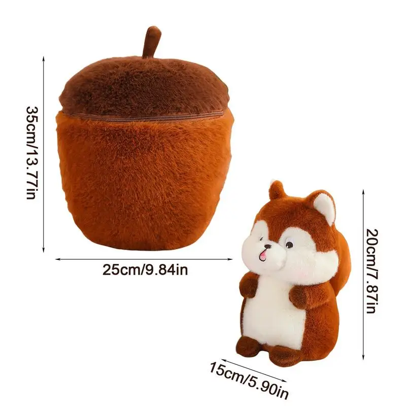 Katoenen Pop Knuffels Speelgoed Creatieve Eekhoorn Met Dennenappel Vorm Plushies Kussen Speelgoed Zacht En Comfortabel Dier Pluche Pop Voor