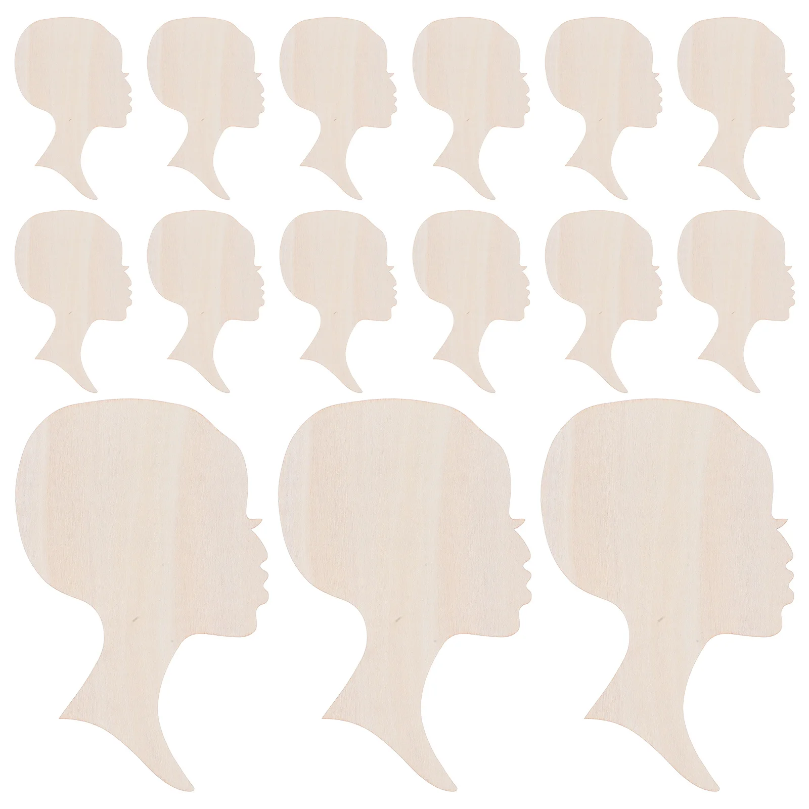 

12Pcs Blank Wooden Shapes African Woman Face Cutouts Wood Slices DIY Crafts Head Decor Unfinished Wood Plaques