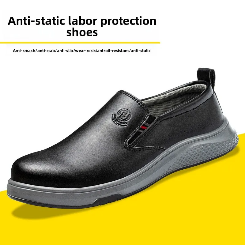 Anti-static Labor Insurance Shoes Anti-smashing and Stab-proof Work Shoes Microfiber Leather Oil-resistant  Safety Shoes