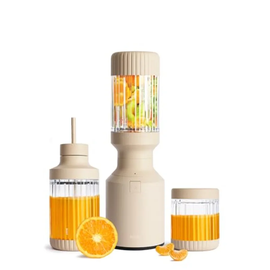 Mini Licuadora Plus, Licuadora de Cocina Compacta para Batidos, Smoothies, Aderezos, Salsas y Dip, con Recipientes Adicionales, Tapa con Pajita y