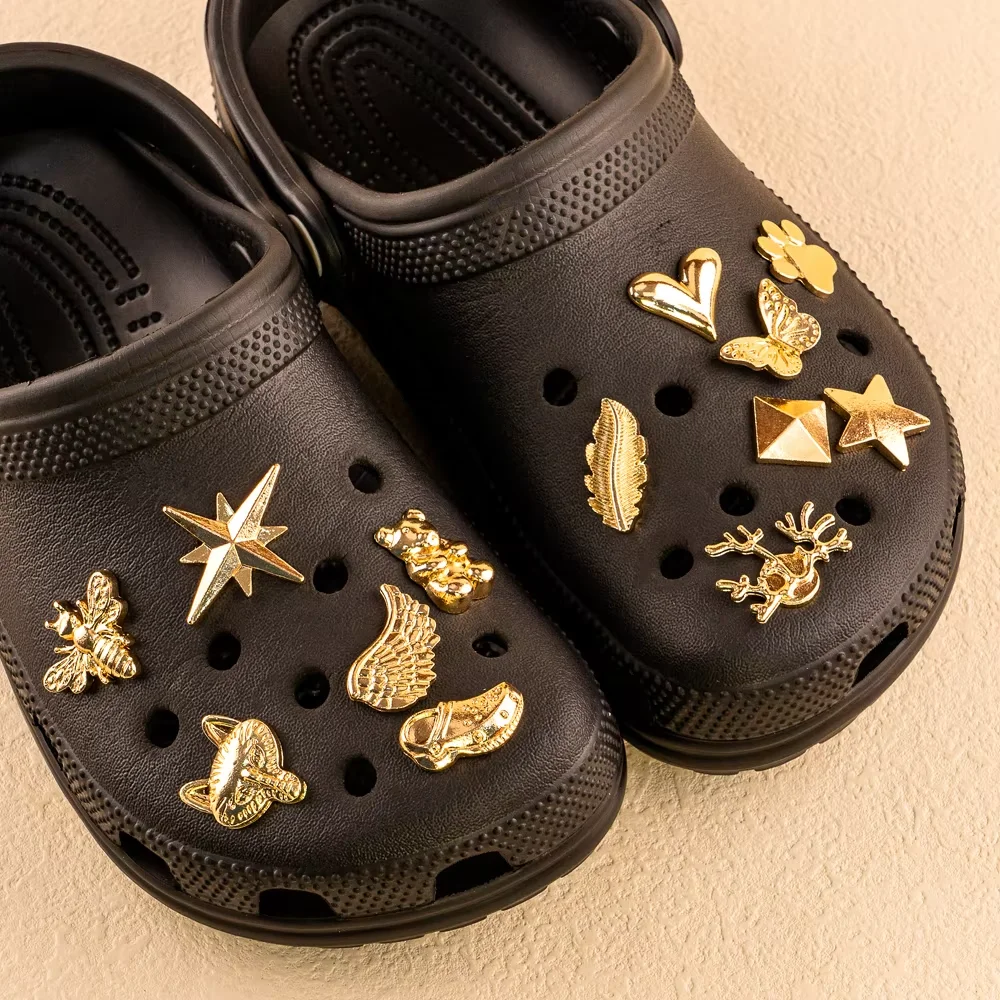1 stücke Goldene Metall Schuh Charms Designer Schuh Dekorationen Luxus Shinning Schmetterling Pins für Frauen Mädchen Sandale Zubehör Schnalle – Detail 1