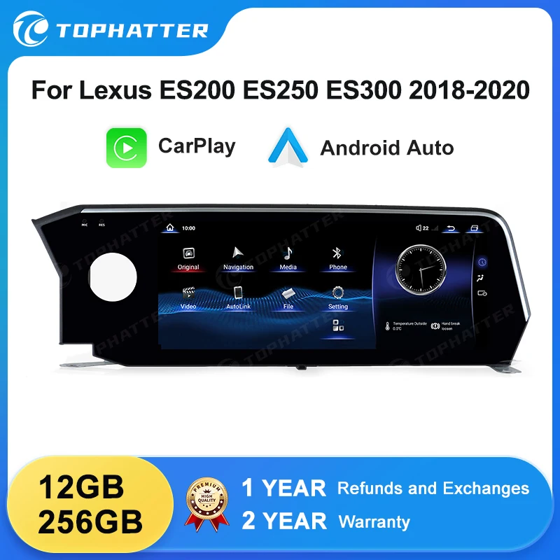 

12.3" Android 13.0 Car Radio for Lexus ES200 ES250 ES300 2018-2020, Wireless CarPlay Android Auto, 12+256GB 4G LTE GPS BT5.1