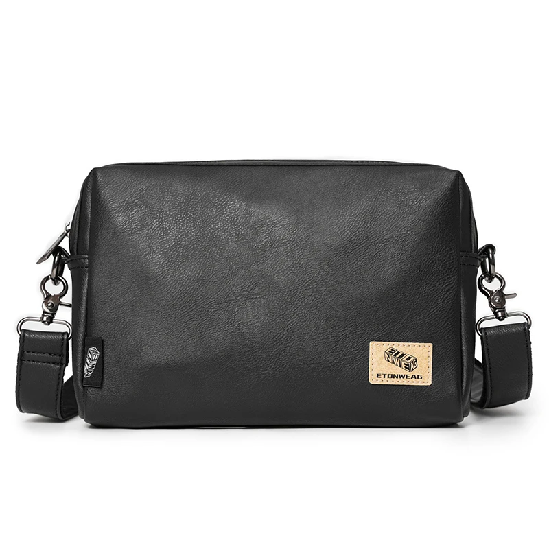 Imagem -02 - Bolsa Tiracolo de Couro pu Masculina Bolsa de Ombro Preta para Homem Casual Viagem Compras Mensageiro Alta Qualidade Moda Empresarial