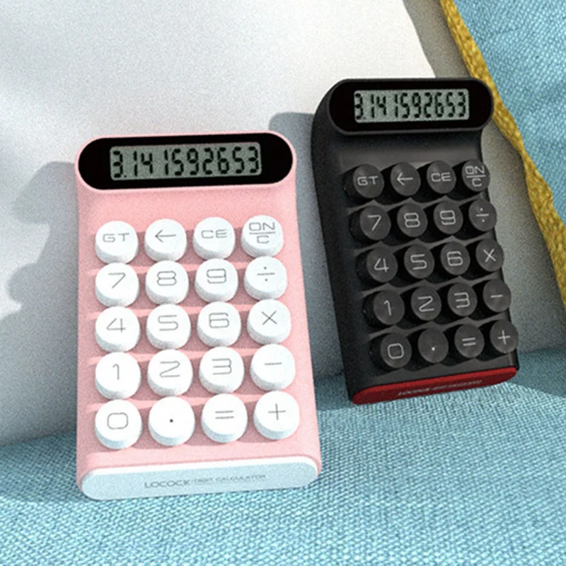 Retro Calculator Mechanical Keyboard Portable Computer 10 Digit LCD Display Financial Office Fashion Calculator