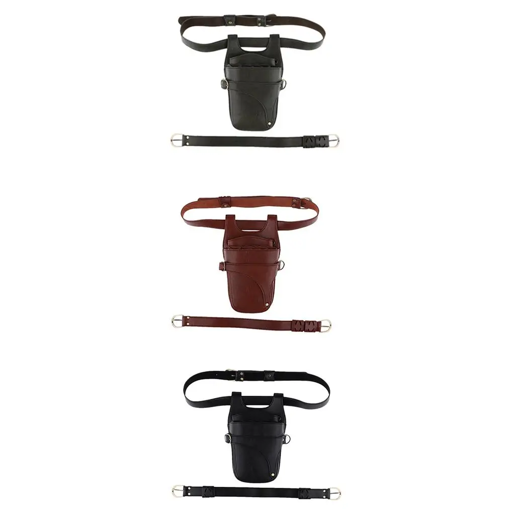 Leather Scissors Pouch Salon Hairdresser Holster Case Organizer for Barbershop Hair Tools and Accessories