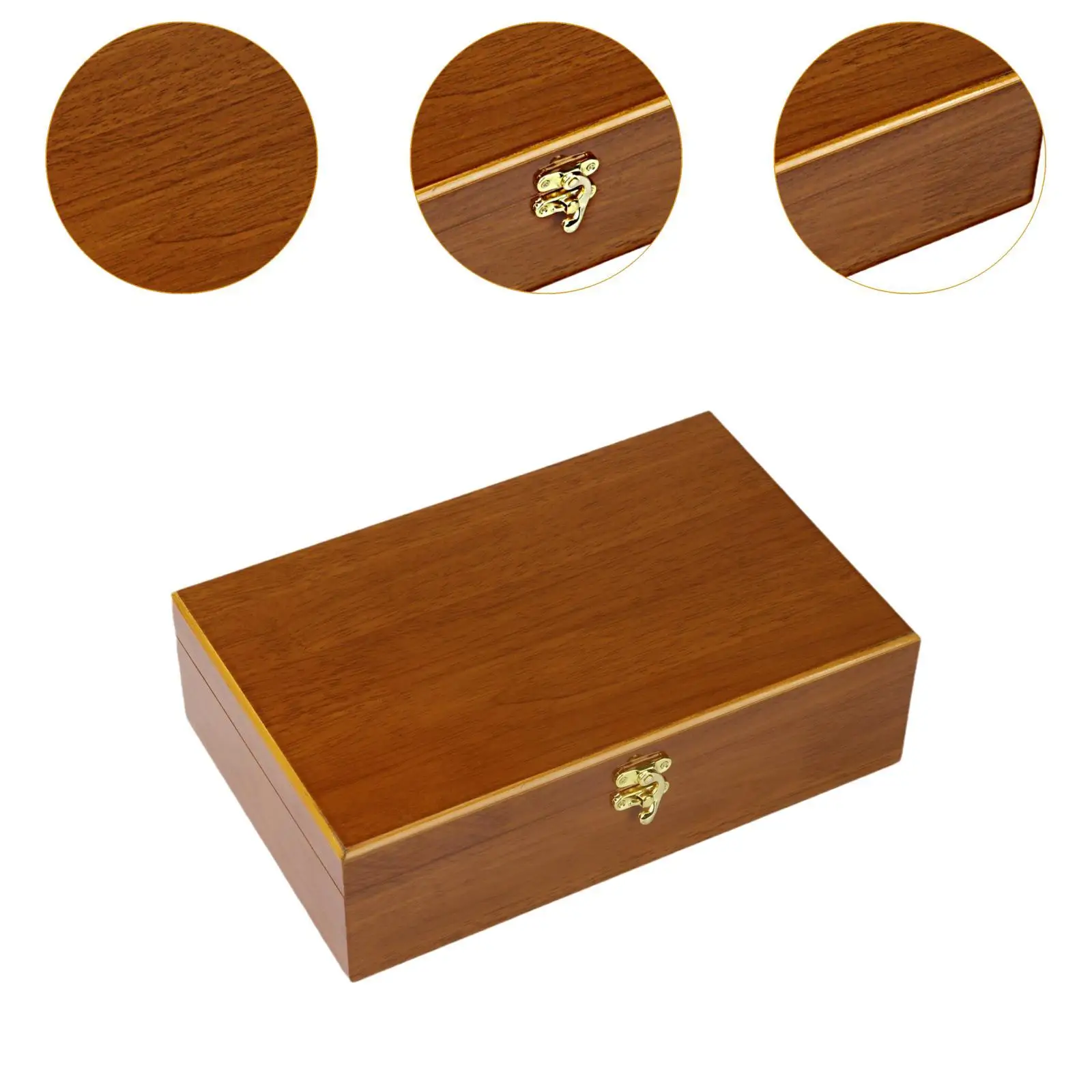 Wooden Box Treasure Chest Box with Hinged Lid Home Decor Gift Box Container for Keepsakes Sundries Rings Art Hobbies Crafts