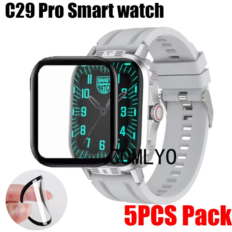 5PCS Pack For C29 PRO Smart watch Screen Protector Protective Full Cover 3D Film Curved Soft Films