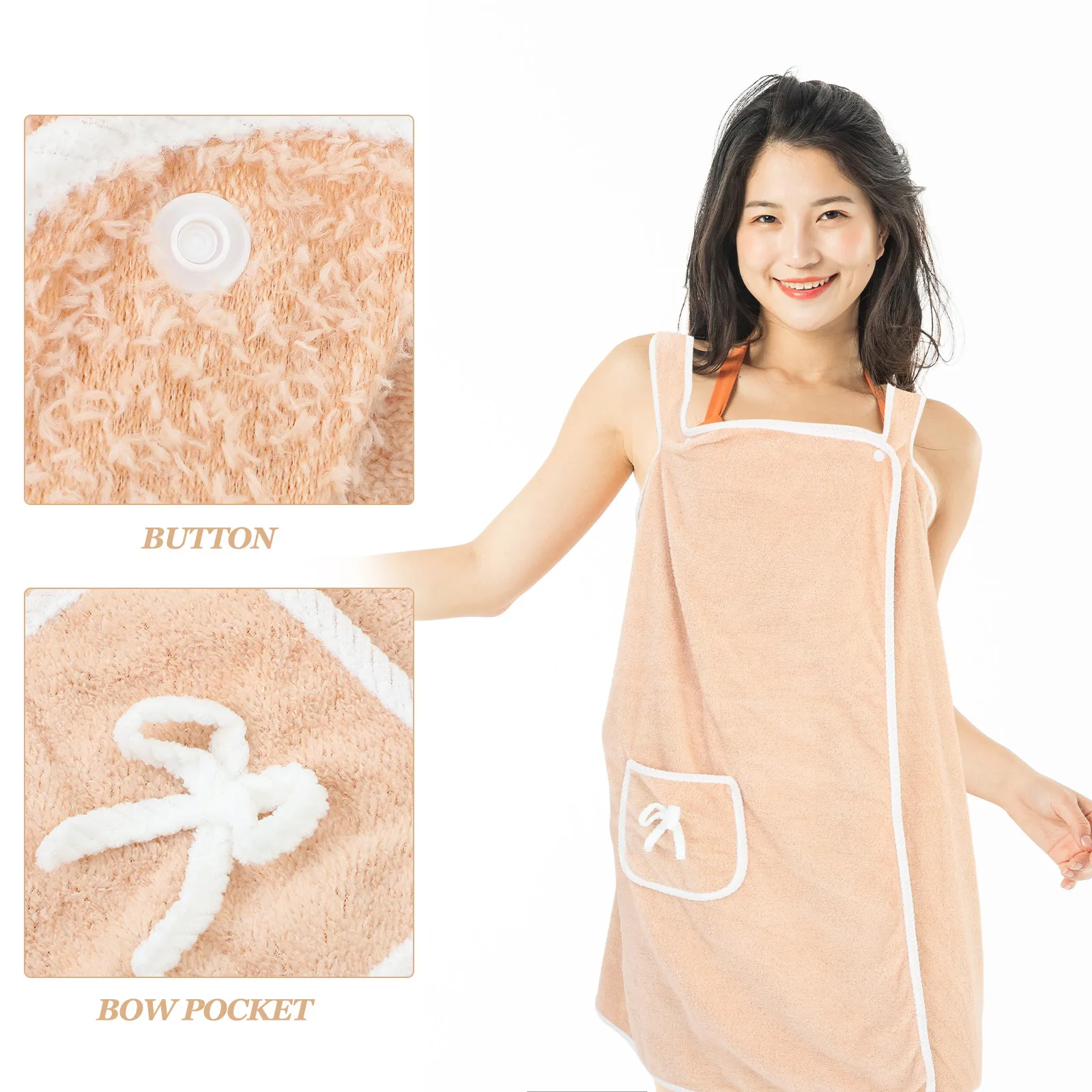 Wearable Bath Towel Soft Coral Fleece Strapless Towel Robe for Women Water Absorbent Bathrobe Spa Shower Wrap Sauna Bath Skirt