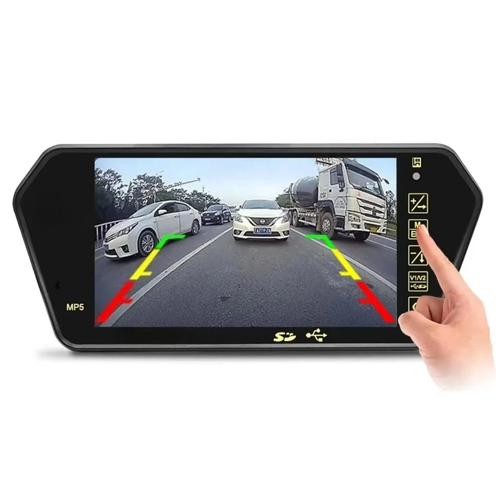 

7-дюймовый автомобильный экран Full HD с зеркалом для парковки, FM-видеоплеер, автоматический дисплей BT с зажимом, USB-монитор