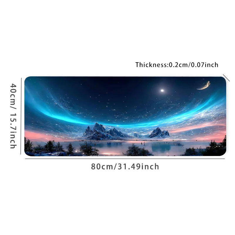 Blue Starry Sky Large Game Mouse Pad Computer HD Desk Mat Keyboard Pad Natural Rubber Non-Slip Mousepad Gift for Friends
