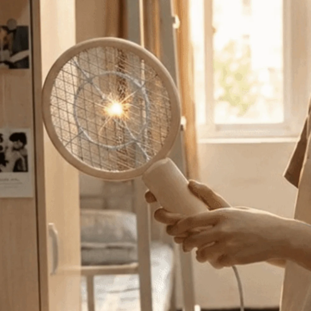 USB Charging Electric Mosquito Swatter Portable Plastic USB Mosquito Swatter 3 Layer Security Net Mini Mosquito Killer Picnic