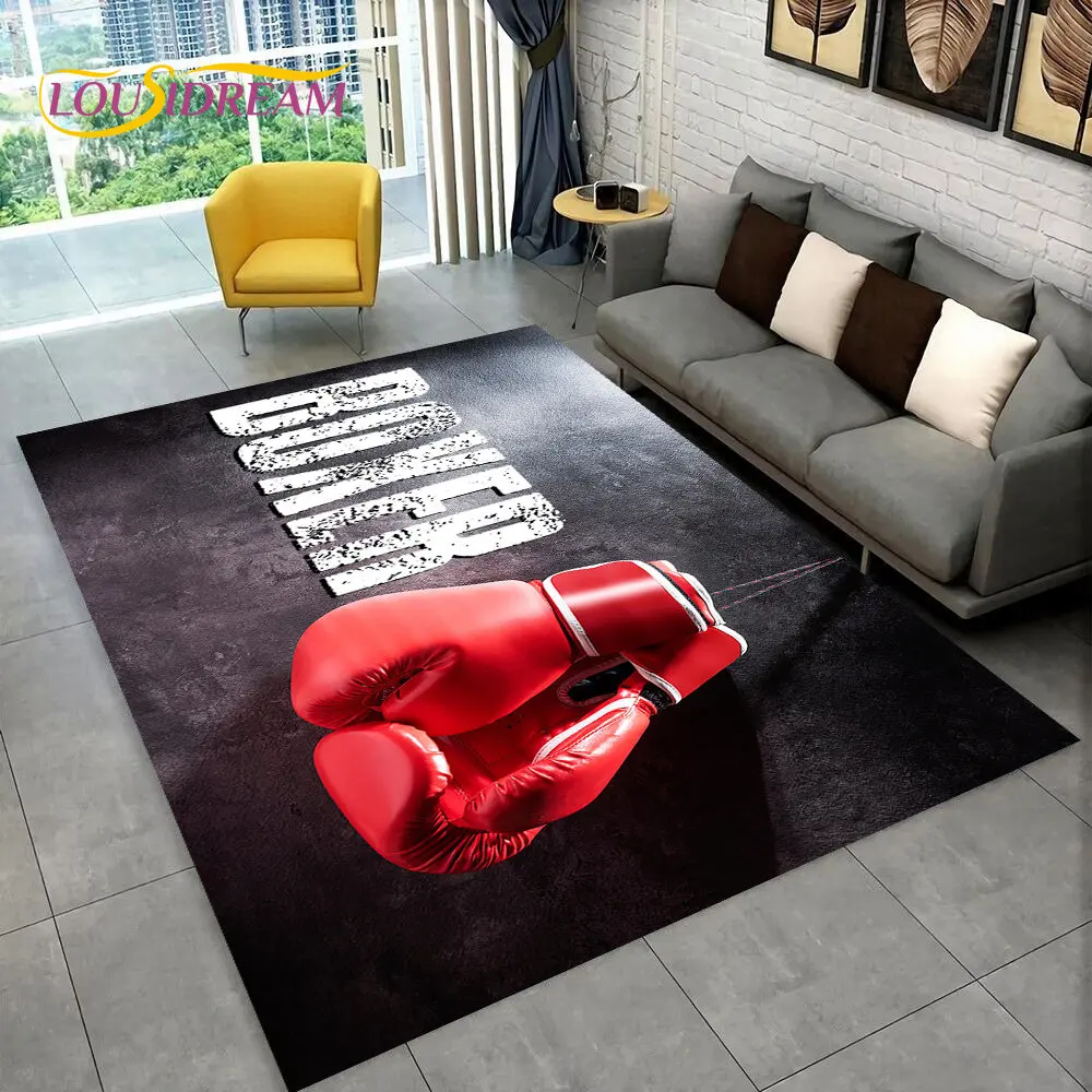 3D Boxing Gloves Boxer Fight  Area Rug Large,Carpet Rug for Living Room Bedroom Sofa Doormat Decoration,kids Non-slip Floor Mat