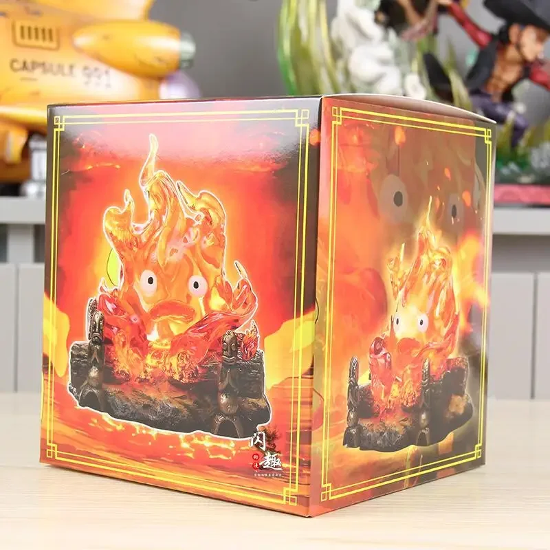 12cm Calcifer Anime Figure Pvc Luminous Model Action Figures GK Model Collection Home Decoration Kids Toys Gift