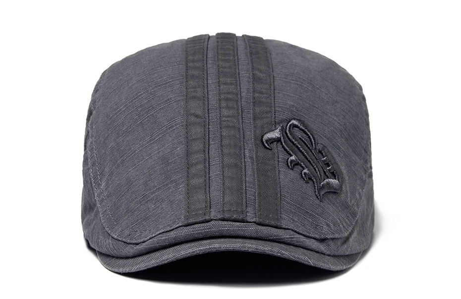 CNTANG Neue Männer Baskenmütze Mode Stickerei Flache Kappe Sommer Visier Für Männliche Mode Vintage Baumwolle Casual Berets Einstellbar – Detail 4