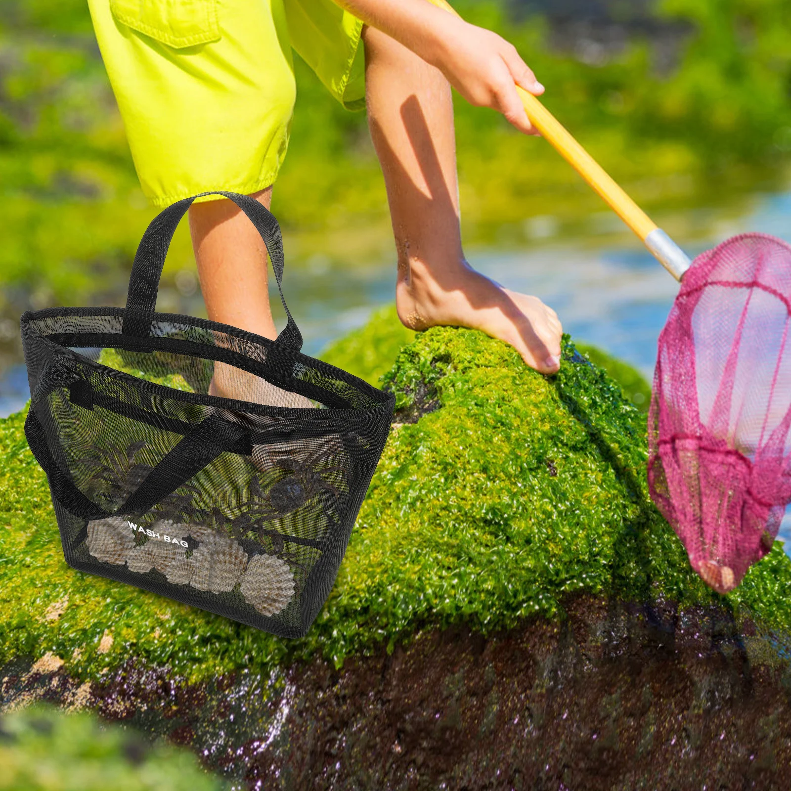 

Mesh Shower Bag Premium Nylon Hanging Portable Bathroom Mesh Storage Toiletry Organizer Tote Beach Travel Shower Caddy