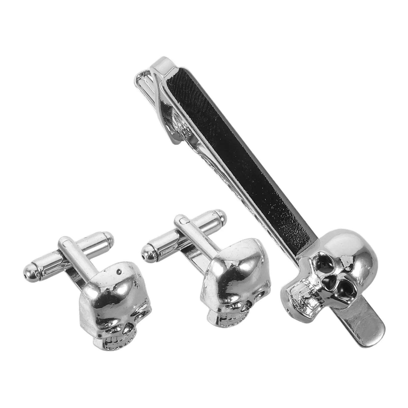 3 Pcs Skull Tie Clip Men Suits Accessories Decor Men's Jewelry Settings Gothic Formal Alloy Decorative