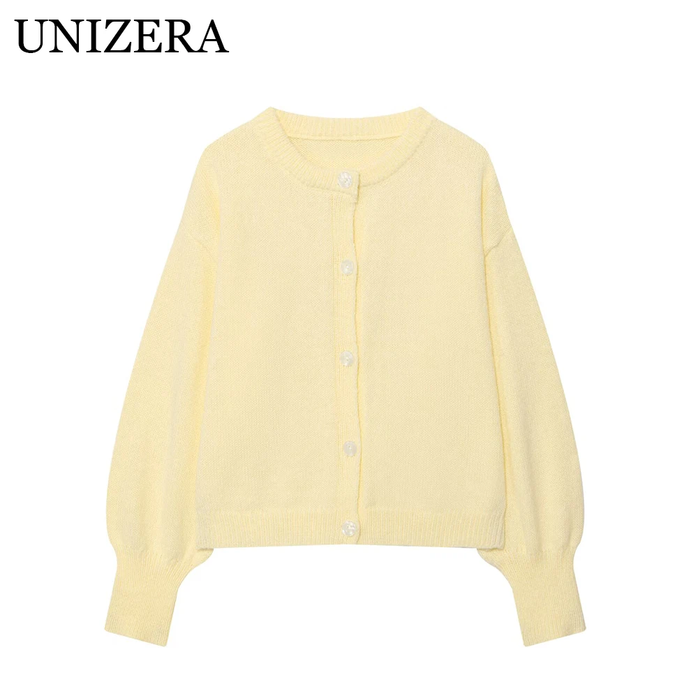 

Женская осенняя новая коллекция, ленивый стиль, модный темперамент, универсальный простой вязаный кардиган с круглым вырезом и длинными рукавами