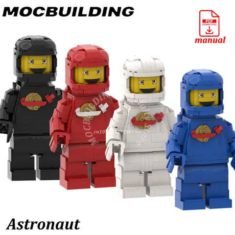 Space Astronaut with Air Tank Model MOC Building Blocks Brick Spaceman Construction Shelf Decor Toys Gift Birthday