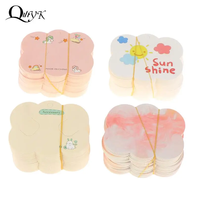 50Pcs 9*6ซม.แฮนด์เมดผมคลิปการ์ด Hairpins Krafts กระดาษสำหรับ DIY เครื่องประดับผม Cloud Shape จอแสดงผลบรรจุภัณฑ์กระดาษแข็งหมวดหมู่