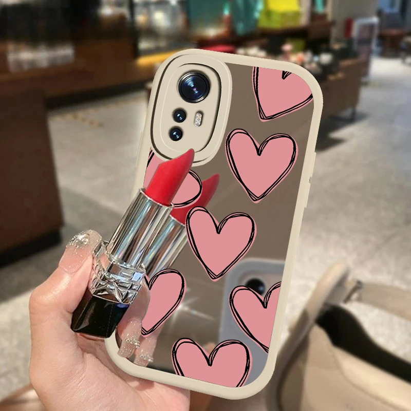 For Xiaomi Mi 12S 12X 12 Lite 12 Pro Glossy Love Heart Mirror Phone Case For Xiaomi Mi 10T 11 Lite 5G NE Soft Silicone Cover
