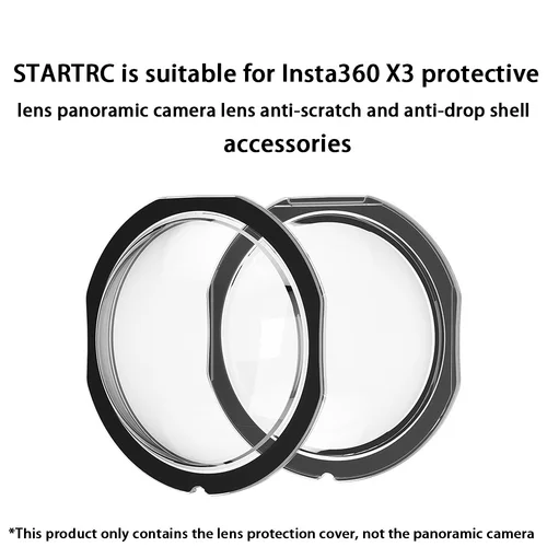 Imagen 1 del producto STARTRC es adecuado para lente protectora Insta360 X3, lente de cámara panorámica, accesorios de carcasa antiarañazos y anticaídas