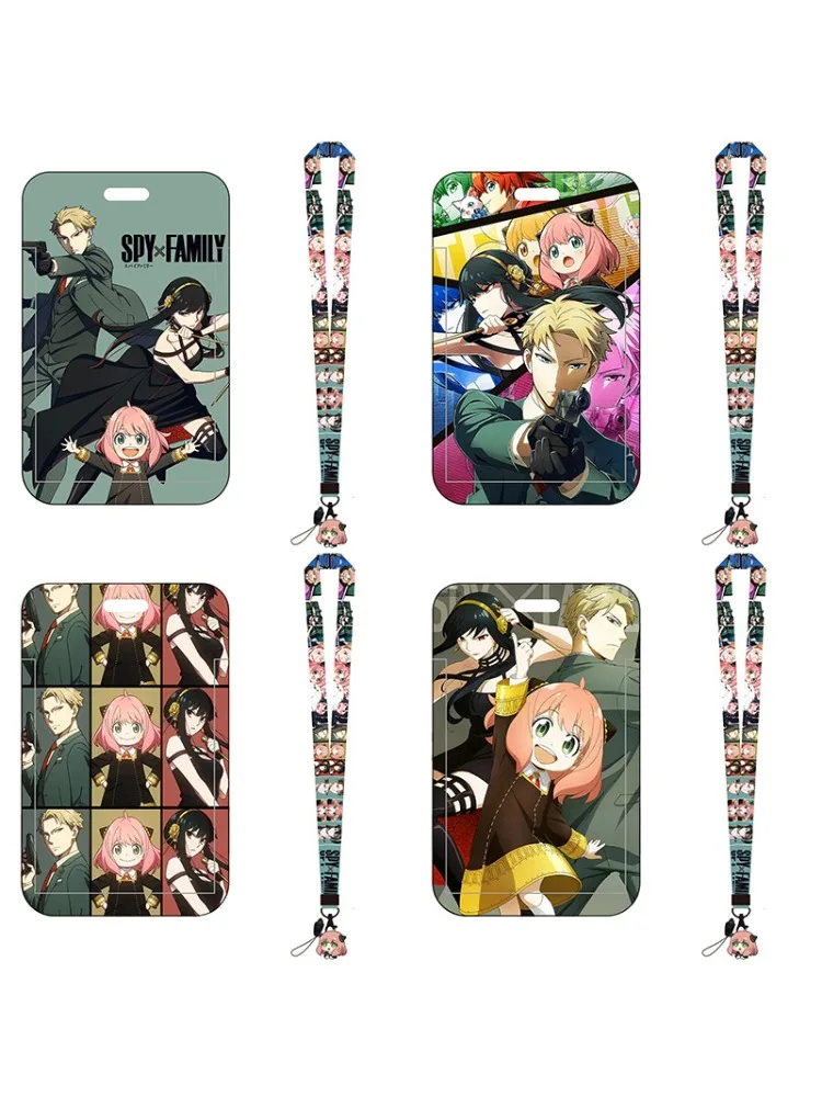 Anime SPY×FAMILY Porte-carte coulissant Yor Forger Twilight Anya Forger Porte-carte avec lanière pour début de l'année scolaire