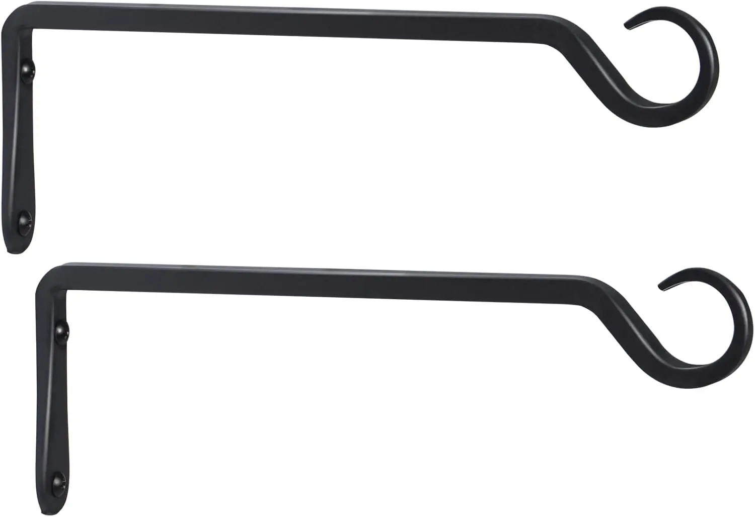 

Набор из 2 прочных кованых настенных крючков для растений, кормушек для птиц, фонарей - для использования в помещении и на улице, черные, 12 дюймов