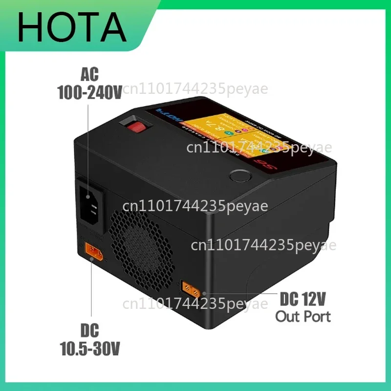HOTA S6 AC 400W 15A DC 2X325W Channel Smart Battery Charger Discharger Racing Drone RC Quadcopter Type-C Output 45W