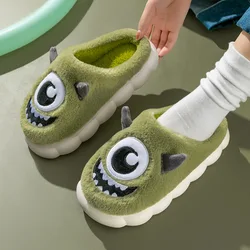 Home Slipper for Mens Unisex Winter Home Plush Man Shoes Slides Designer Fun Cartoon Coupels Women Cotton Slippers Large Size 45