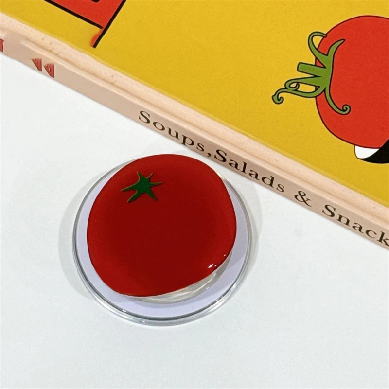 Cute Red Tomato For Magsafe Magnetic Phone Grip Tok Griptok Stand For iPhone 17 16 Foldable Wireless Charging Case Holder Ring