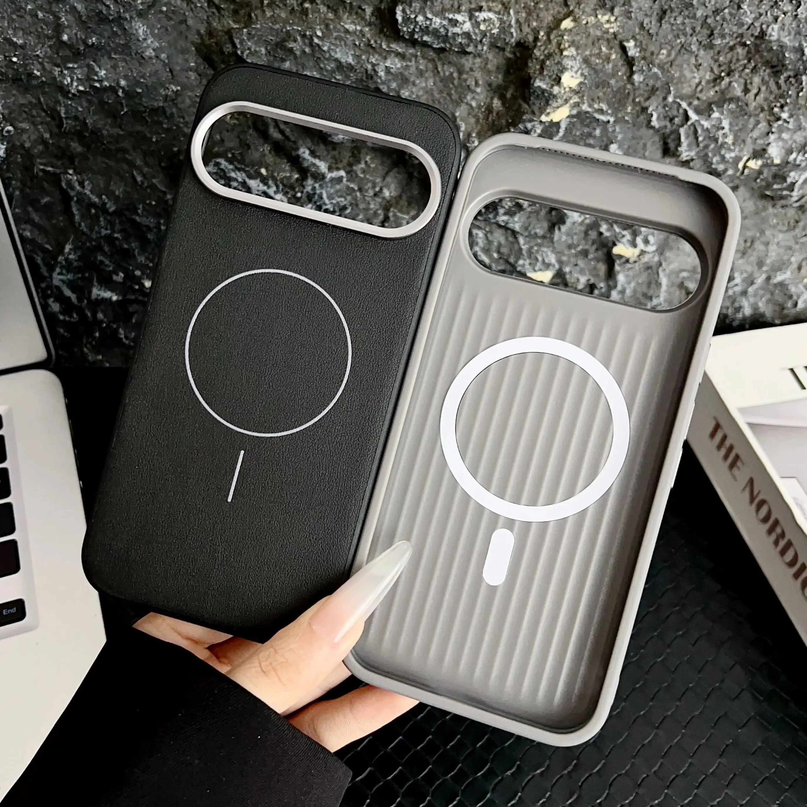 Business 2in1 Leder Für Magsafe Magnetische Telefon Fall Für Google Pixel 10 10Pro 10Pro XL Metall Kamera objektiv Rahmen Matte PC Abdeckung