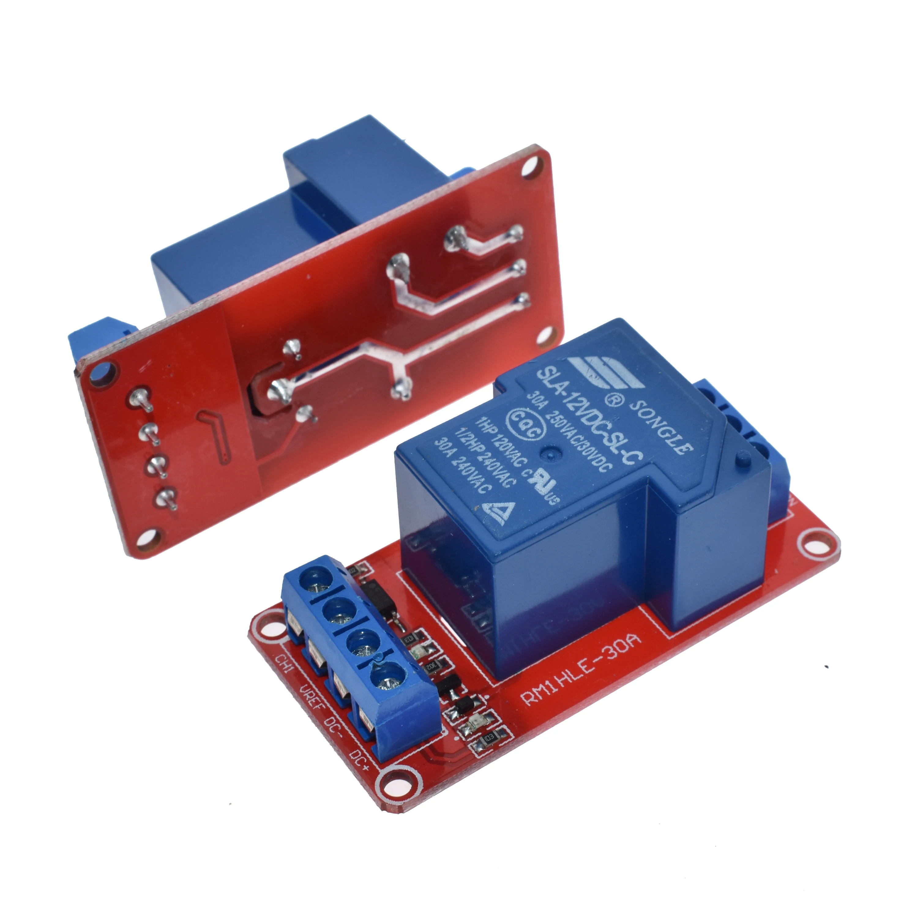 Modulo relè di isolamento bidirezionale 5V 12V 30A trigger di alto/basso livello 12V/5V 30A modulo relè a 1 canale + elettronico con fotoaccoppiatore