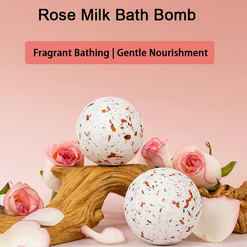Natural Rose Milk Bubble Bath Salt Deep Cleansing Hydrating Exfoliation Soothing Aromatherapy Bath Salts for Women