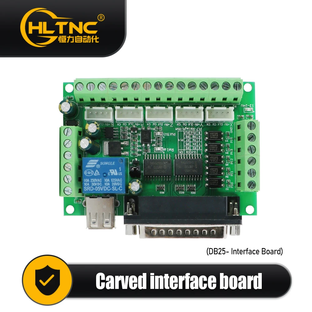 Mach3 5 eixos 12-24V USB Mach3 placa de controle DB25 controlador CNC de 5 eixos
