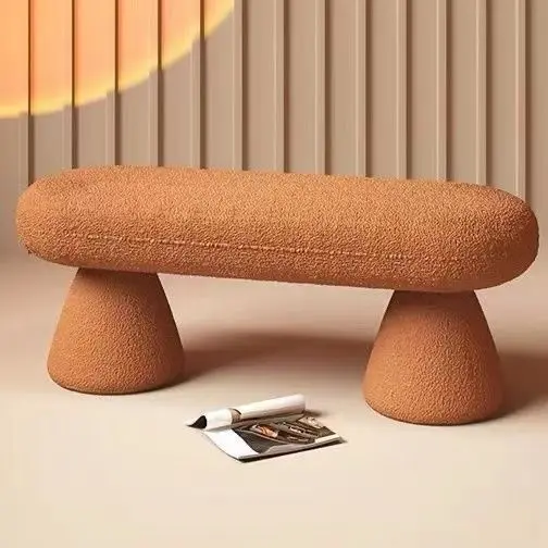 

Cute Internet celebrity clothing store stool entrance door strip home shoe changing stool single chair ins wind lamb wool