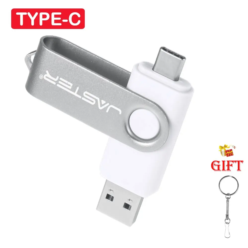 

TYPE-C OTG Pen Drive 64GB Black White RedUSB Flash Drive 32GB Free Key Chain Memory Stick Creative Business Gifts Pendrive 16GB