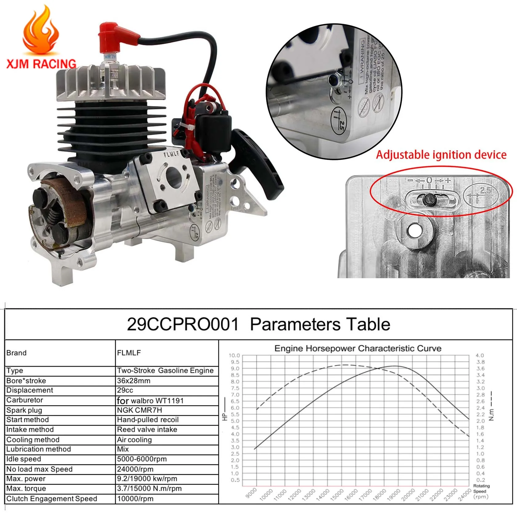 Rc Auto CNC 29CC 9.5HP of 32cc 11HP Reed Case 4 Bolt PRO Motor voor 1/5 HPI ROFUN ROVAN KM BAJA 5B 5T 5SC Losi 5ive T FG RedCat