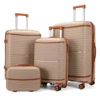 4-Piece Luggage Set Large Capacity Spinner Wheel Suitcase Carry On New Travel Baggage 3