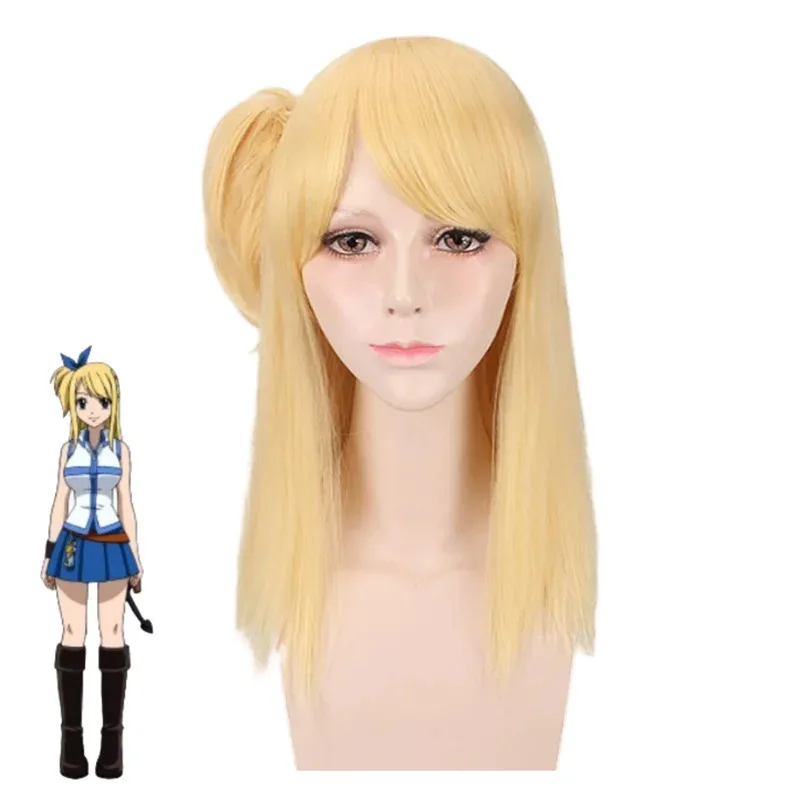 CyAnime FAIRY TAIL Lucy Heartfilia Cosplay Costume Slayers White Shirt Skirt Uniform Headband Wig Woman Sexy Carnival Party Suit