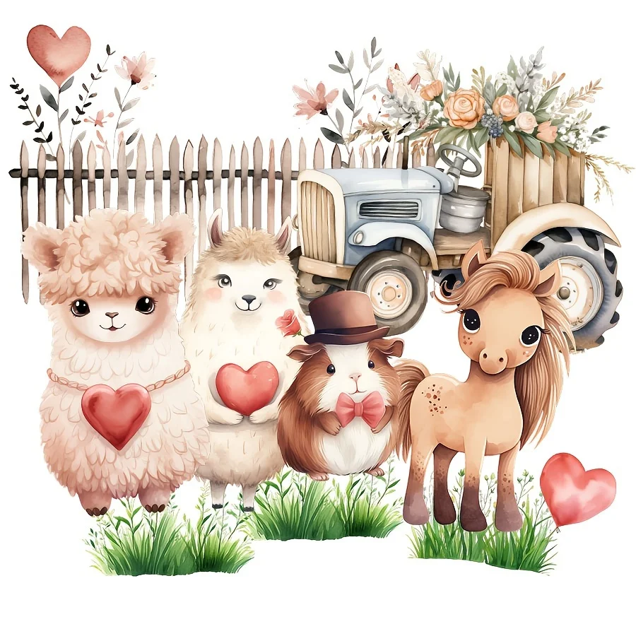 90–99 Stück Aufkleber mit Valentinstag-Woodland-Häschen, Katze, Hund, Tier-Gruseliebhaber-Muster, für Urlaubsflagge, DIY, Junk-Tagebuch, Album – Detail 6
