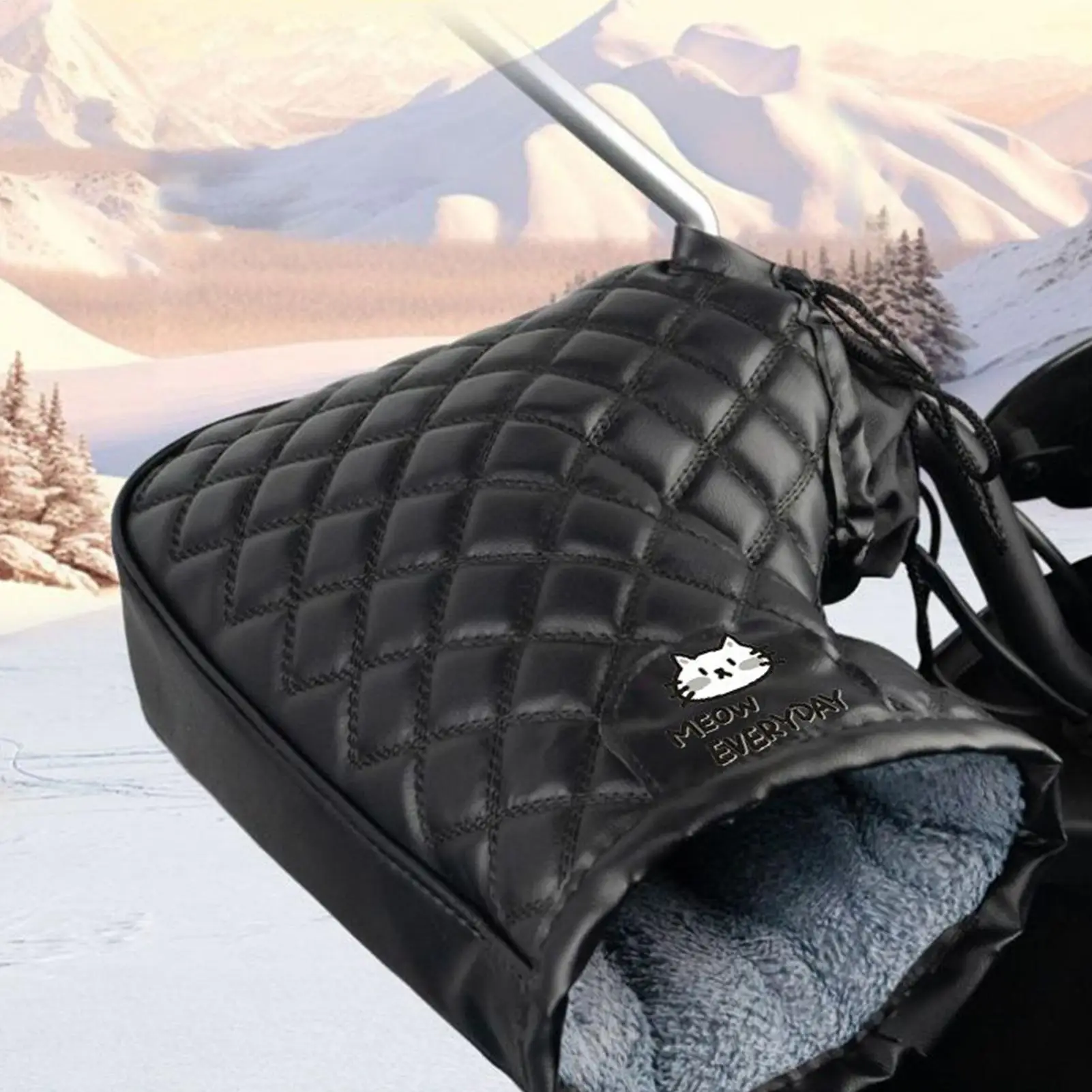 

1Pairs Motorcycle Bike Handlebar Mitts Waterproof Hand Muffs Insulated Windproof Scooter Mitts For Cold Weather Road Cycling