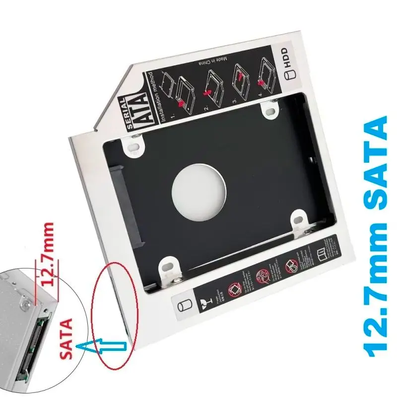 Universal 2nd 2.5 Hard Drive HDD Optical bay Caddy Frame Tray for Dell OptiPlex 3010 3020 7010 7020 390 760 780 960 980 790 990