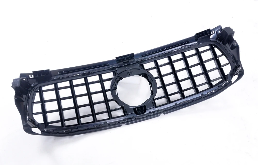 Front Grill Grille For Mercedes Benz X247 GLB-Class 2020-2022 GLB250 GT R Style Deluxe Black/Silver Upper Bumper Hood Mesh Grid