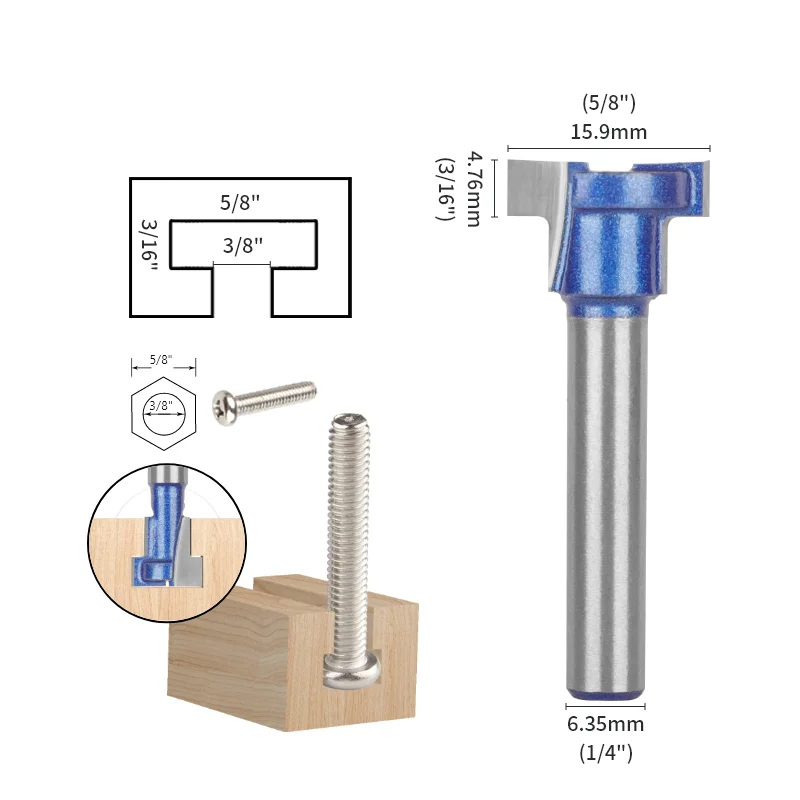 PTA Keyhole Bit Wood Cutters Router Bit Woodworking Milling Cutter For Wood Bit Face Mill Tools