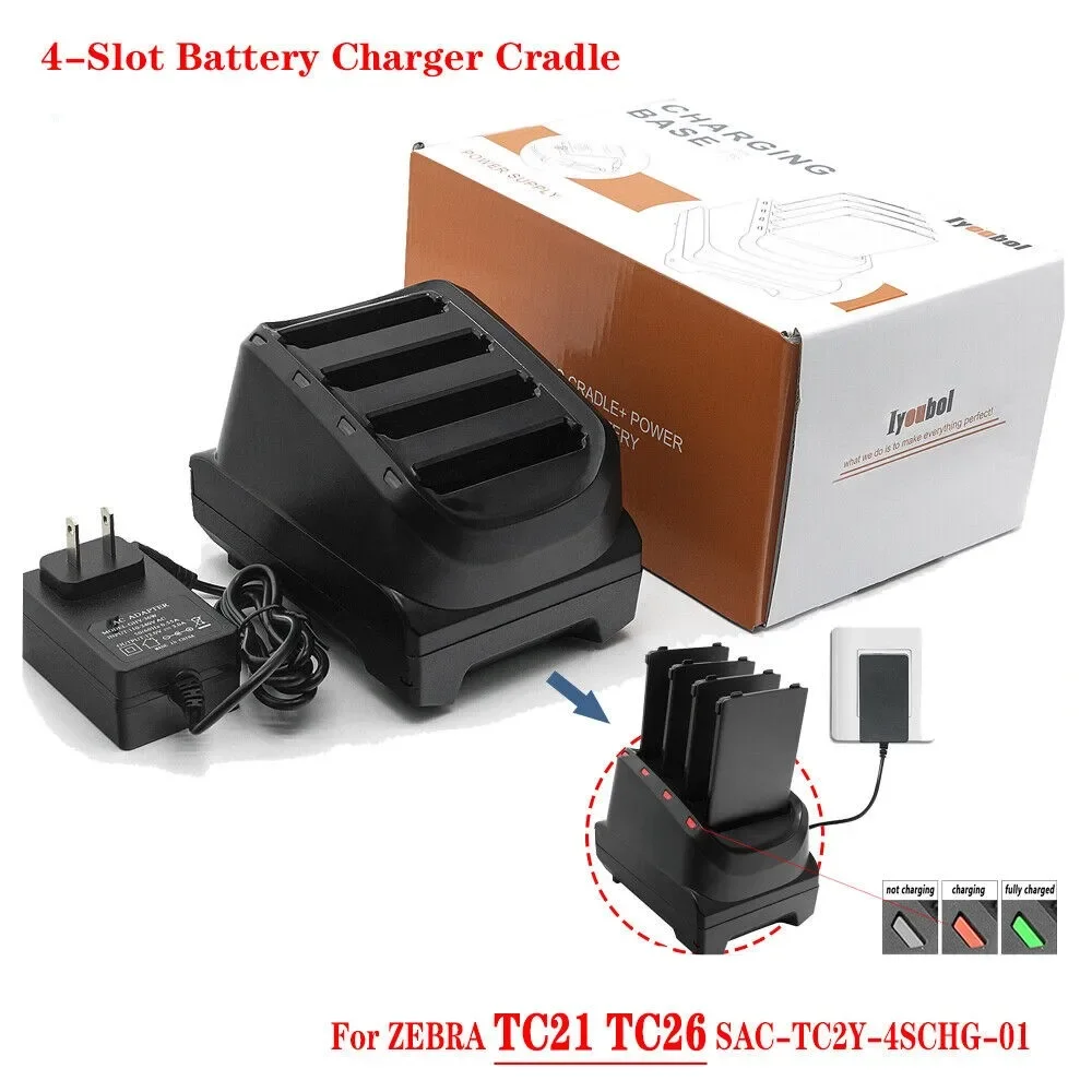 4-Slot Battery Charger for Zebra TC21 TC26 Scanners,SAC-TC2Y-4SCHG-01