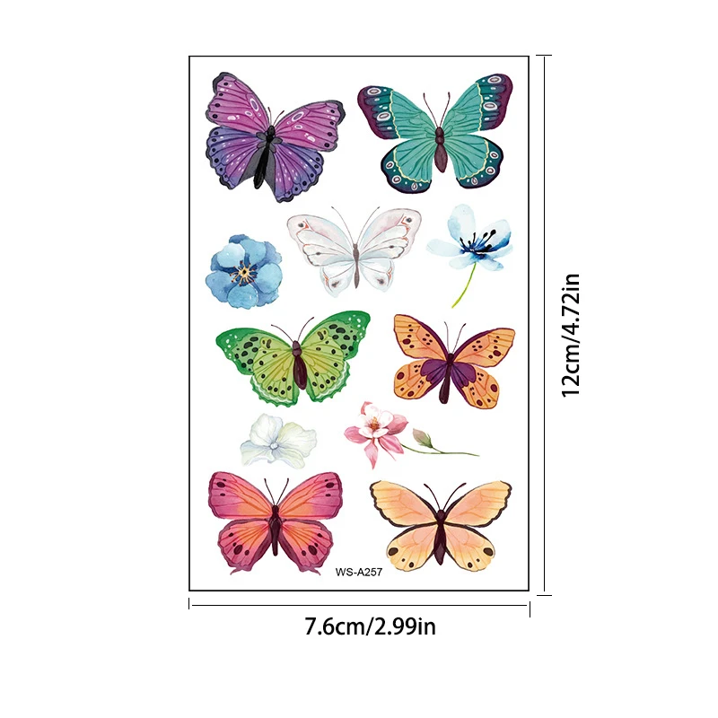 Butterfly tattoo sticker - Waterproof and sweat-resistant. Easy to apply makeup and easy to remove.