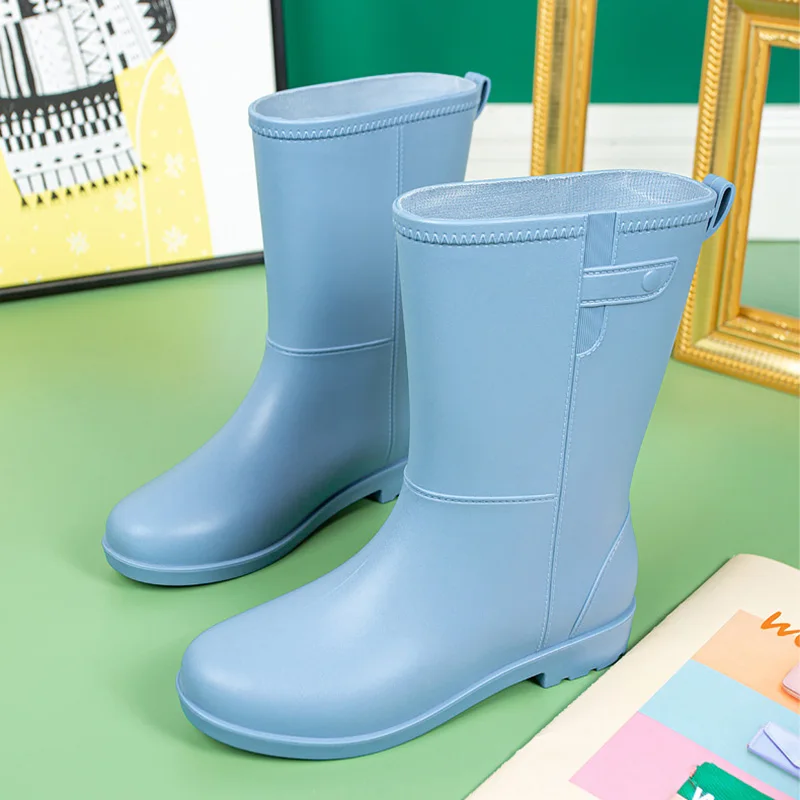 New Fashion Rain Boots for Women Non-slip Waterproof Winter Warm Shoes Outdoor Fishing Work Water Boots Wellies Size 36-42