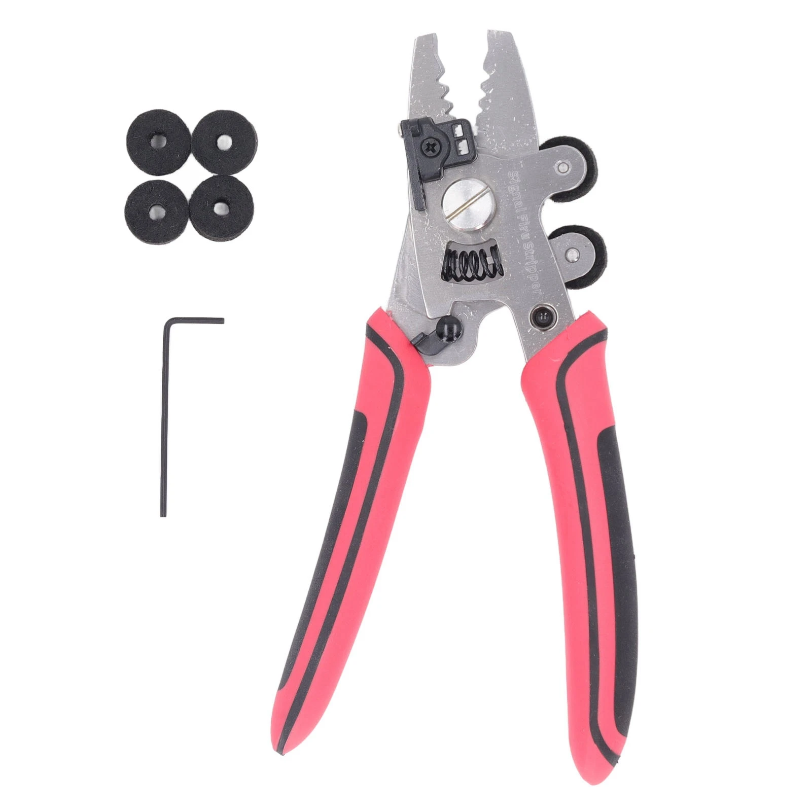 

Fiber Optic Stripper Stainless Steel Blade PVC Anti Slip Handle Multifunctional Fiber Wire Cutter Stripping Pliers