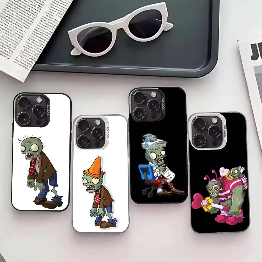 

G-Game P-Plants VS Zombies Phone Case For iPhone 17,16,15,14,13,12,11 Plus,Pro Max,XS,Colored silver phone case