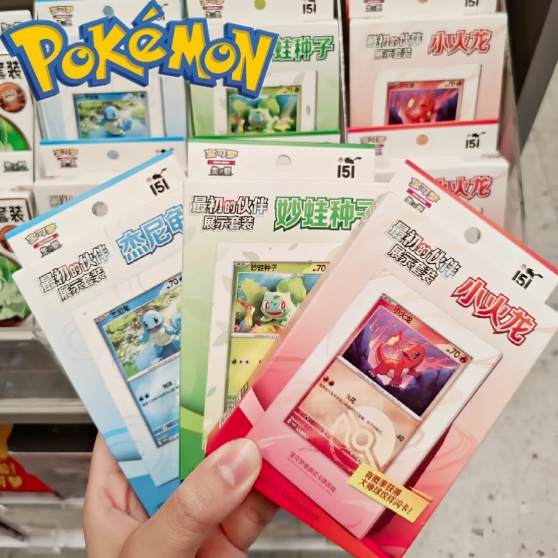 

Горячая Распродажа, подлинный Ptcg: Карлет и фиолетовый сбор 151, набор для демонстрации первого партнера, украшение, дополнительная упаковка, карты-сюрпризы